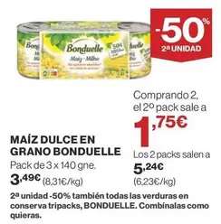 Oferta de Bonduelle - Maíz Dulce En Grano por 3,49€ en Supercor