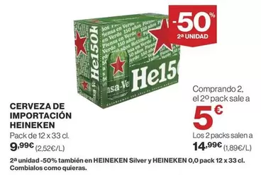 Oferta de Heineken - Cerveza De Importacion por 9,99€ en Supercor