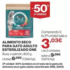 Oferta de Purina One - Alimento Seco Para Gato Adulto Esterilizado por 6,05€ en Supercor