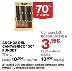 Oferta de Punset - Anchoa Del Cantabrico "00" por 10,5€ en Supercor