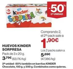 Oferta de Kinder - Huevos Sorpresa por 3,79€ en Supercor