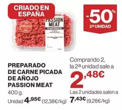 Oferta de Preparado De Carne Picada De Anojo Passion Meat por 4,95€ en Supercor Exprés