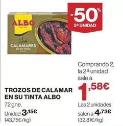 Oferta de Albo - Trozos De Calamar En Su Tinta por 3,15€ en Supercor Exprés