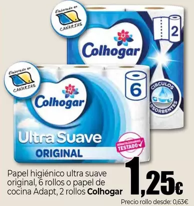 Oferta de Colhogar - Papel Higiénico Ultra Suave Original por 1,25€ en UNIDE Alimentación