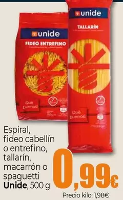 Oferta de Unide - Espiral por 0,99€ en UNIDE Alimentación