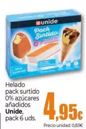 Oferta de Unide - Helado Pack Surtido 0% Azúcares Añadidos por 4,95€ en UNIDE Alimentación