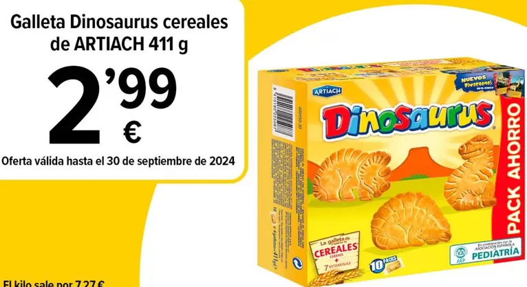 Oferta de Artiach - Galleta Dinosaurus Cereales por 2,99€ en Cash Fresh