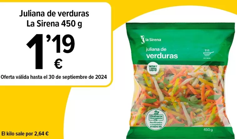 Oferta de La Sirena - Juliana De Verduras por 1,19€ en Cash Fresh