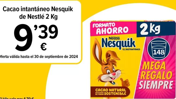 Oferta de Nestlé - Cacao Intantáneo Nesquik  por 9,39€ en Cash Fresh