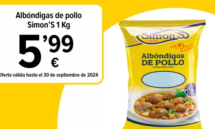 Oferta de Simon's - Albóndigas De Pollo por 5,99€ en Cash Fresh