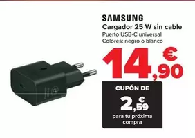 Oferta de Samsung - Cargador 25 W Sin Cable por 14,9€ en Carrefour