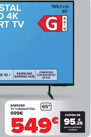 Oferta de Samsung - Tv TU55DU7175U por 429€ en Carrefour