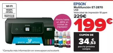 Oferta de Epson - Multifuncion ET-2870 por 199€ en Carrefour