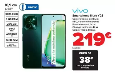 Oferta de Vivó - Smartphone Libre Y28 por 219€ en Carrefour