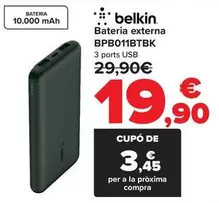 Oferta de Belkin - Batería Externa BPB011BTBK por 19,9€ en Carrefour