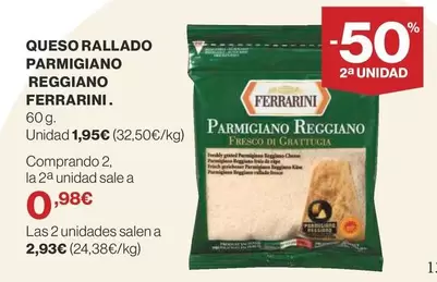 Oferta de Ferrarini - Queso Rallado Parmigiano Reggiano por 1,95€ en Supercor