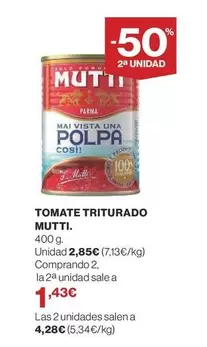 Oferta de Mutti - Tomate Triturado por 2,85€ en Supercor