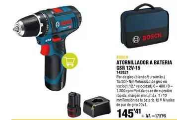 Oferta de Bosch - Atornillador A Bateria GSR 12V-15  por 175,95€ en ferrOkey