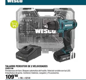 Oferta de Wesco - Taladro Percutor De 2 Velocidades por 132,45€ en ferrOkey