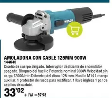 Oferta de Wesco - Amoladora Con Cable 125mm 900w por 33,95€ en ferrOkey