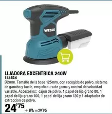 Oferta de Wesco - Lijadora Excentrica 240W 144634 por 29,95€ en ferrOkey