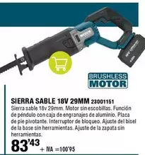 Oferta de Wesco - Sierra Sable 18V 29MM por 100,95€ en ferrOkey