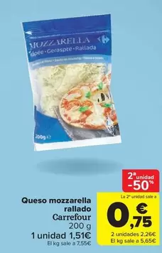 Oferta de Carrefour - Queso Mozzarella Rallado por 1,51€ en Carrefour Market