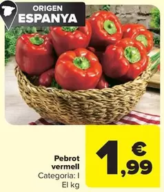 Oferta de Origen - Pebrot vermell por 1,99€ en Carrefour Market