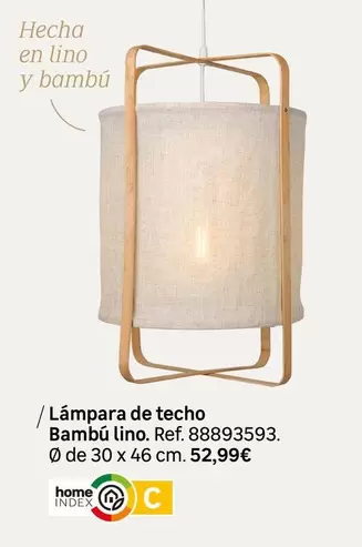 Oferta de Home - Home - Lámpara De Techo Bambú Lino por 52,99€ en Leroy Merlin