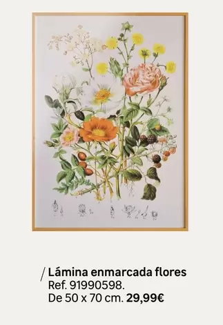 Oferta de Lamina Enmarcada Flores por 29,99€ en Leroy Merlin