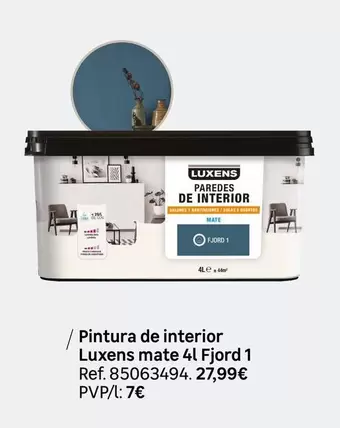 Oferta de Luxens - Pintura De Interior Mate 4l Fjord 1 por 27,99€ en Leroy Merlin