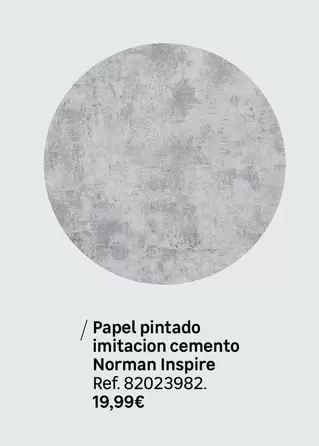 Oferta de Inspire - Papel Pintado Imitación Cemento Norman por 19,99€ en Leroy Merlin