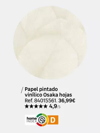 Oferta de Home - Papel Pintado Vinílico Osaka Hojas por 36,99€ en Leroy Merlin