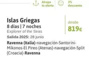 Oferta de Islas Griegas por 819€ en Viajes El Corte Inglés