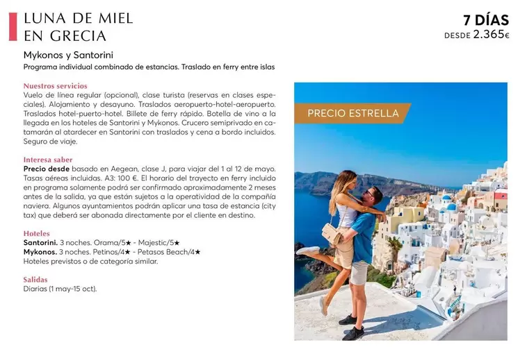 Oferta de City - Luna De Miel En Grecia en Nautalia Viajes