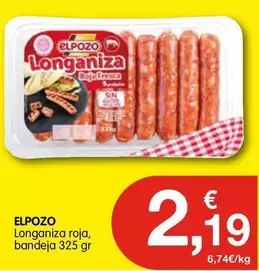 Oferta de Elpozo - Longaniza Roja por 2,19€ en CashDiplo