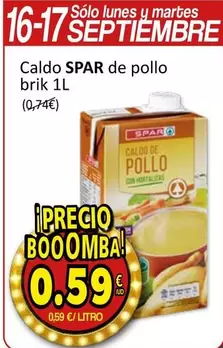 Oferta de Spar - Caldo De Pollo por 0,59€ en SPAR