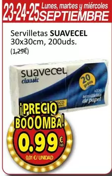 Oferta de Suavecel -  Servilletas por 0,99€ en SPAR