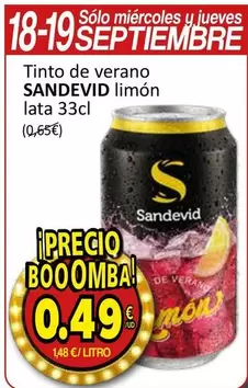 Oferta de Sandevid - Tinto De Verano Limon por 0,49€ en SPAR