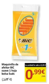 Oferta de BIC - Maquinilla De Afeitar Suave 1 Hoja Bolsa por 0,99€ en SPAR