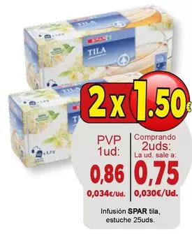 Oferta de Spar - Infusion Tila, Estuche por 0,86€ en SPAR