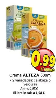 Oferta de Alteza - Crema por 0,99€ en SPAR