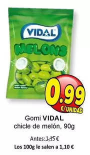 Oferta de Vidal - Gomi Chicle De Melon por 0,99€ en SPAR