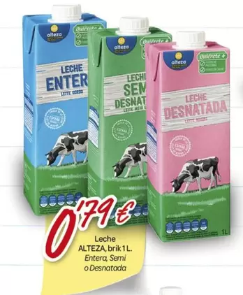 Oferta de Alteza - Leche Entera, Bril 1 L. O Desnatada por 0,79€ en Alsara Supermercados