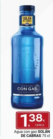 Oferta de Solán de Cabras - Agua Con Gas por 1,38€ en Supermercados Dani