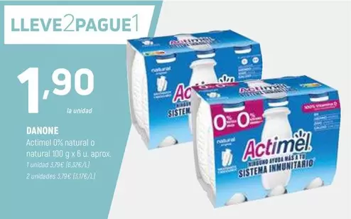 Oferta de Danone - Actimel I 0% Natural O Naturel por 1,9€ en Coviran