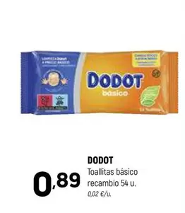 Oferta de Dodot - Toallitas Basico Recambio por 0,89€ en Coviran