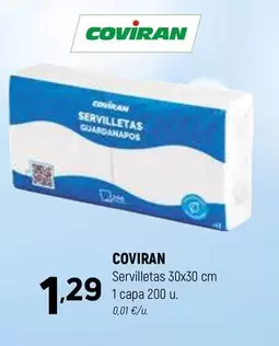 Oferta de Coviran - Servilletas 30x30 Cm 1 Capa 200 U. por 1,29€ en Coviran