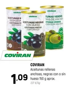 Oferta de Coviran - Aceitunas Rellenas Anchoas, Negras Con O Sin Hueso por 1,09€ en Coviran