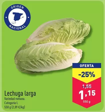 Oferta de Lechuga Larga por 1,15€ en ALDI